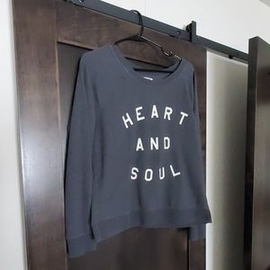 Grey Old Navy "Heart and Soul" Sweatshirt